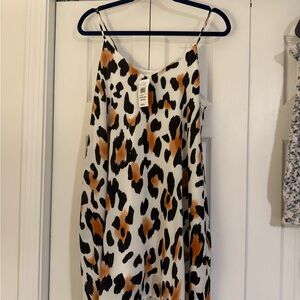 Peach Love California Leopard Print Midi Dress